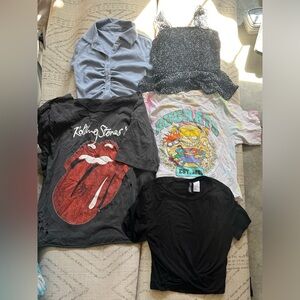 Bundle of xs shirts and tank top